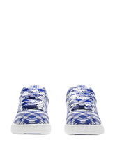 Box checked leather sneakers